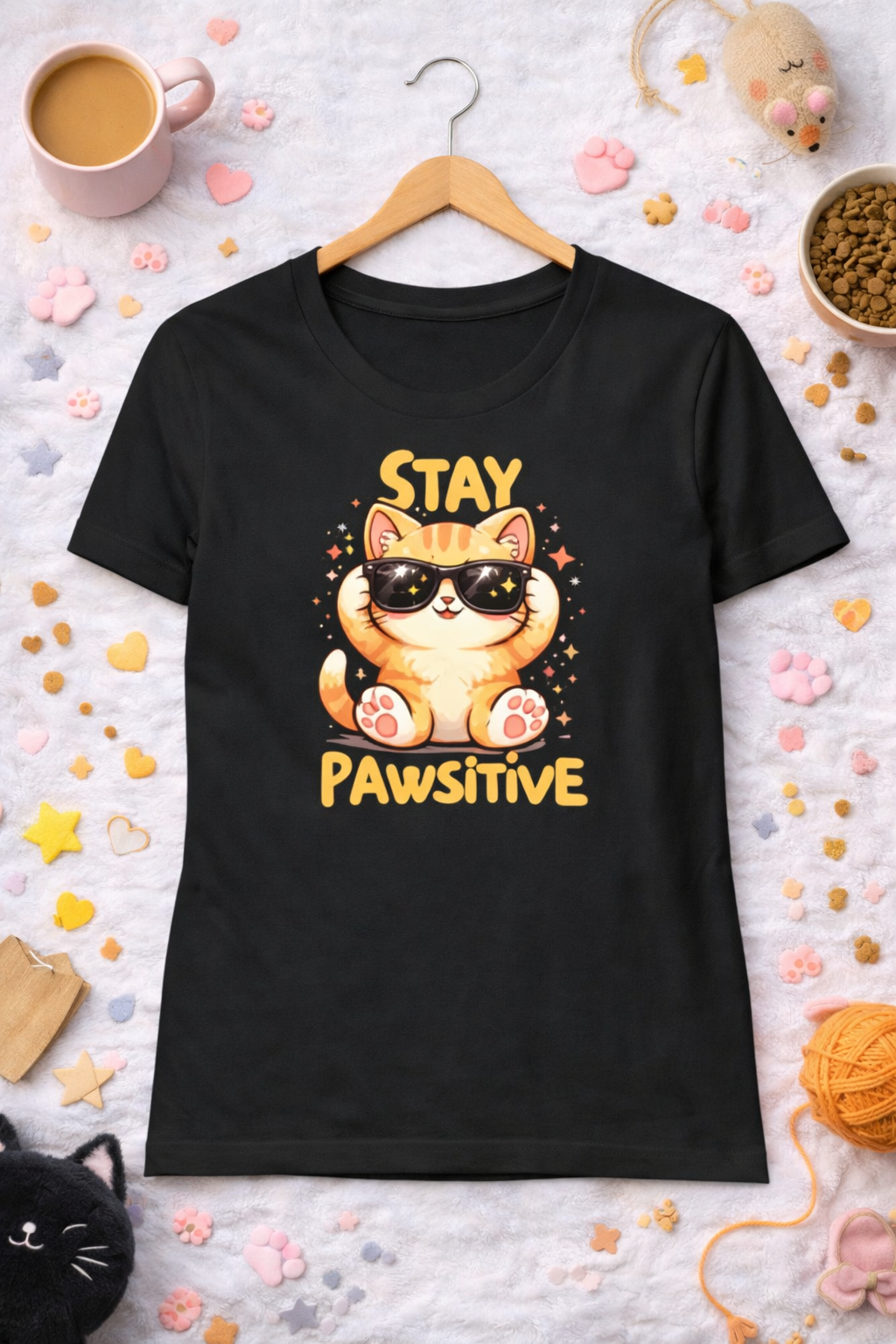 Stay Paw"sitive / Women's Pure Cotton T-Shirt Kool Styles