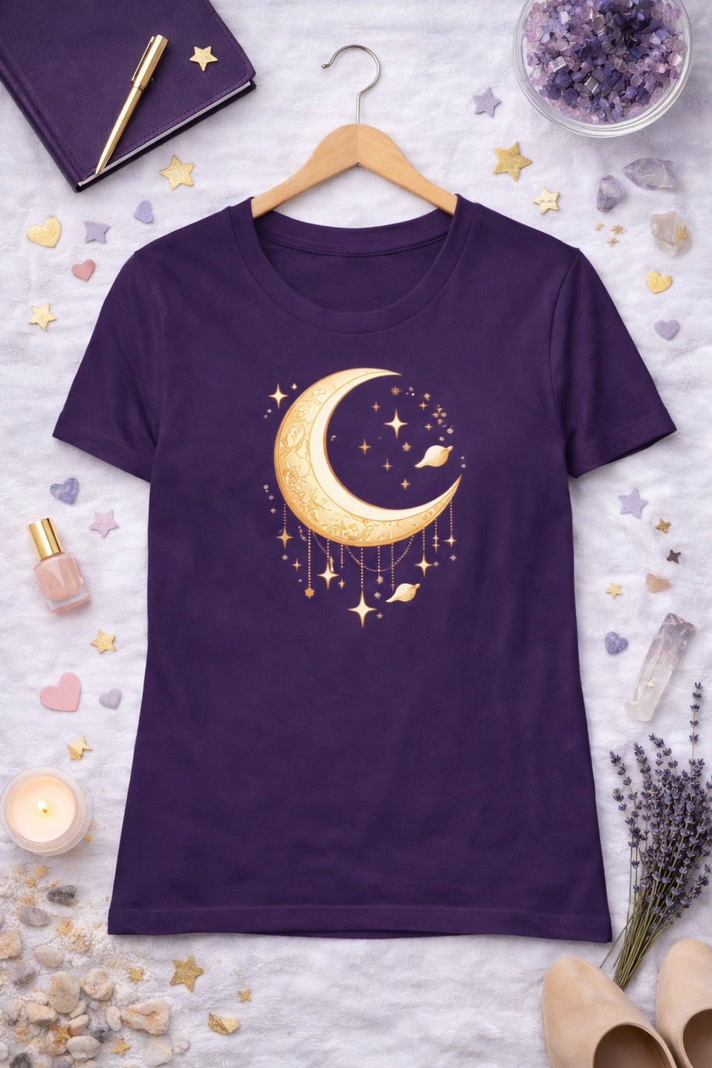 Dropping Moon / Women's Pure Cotton T-Shirt Kool Styles