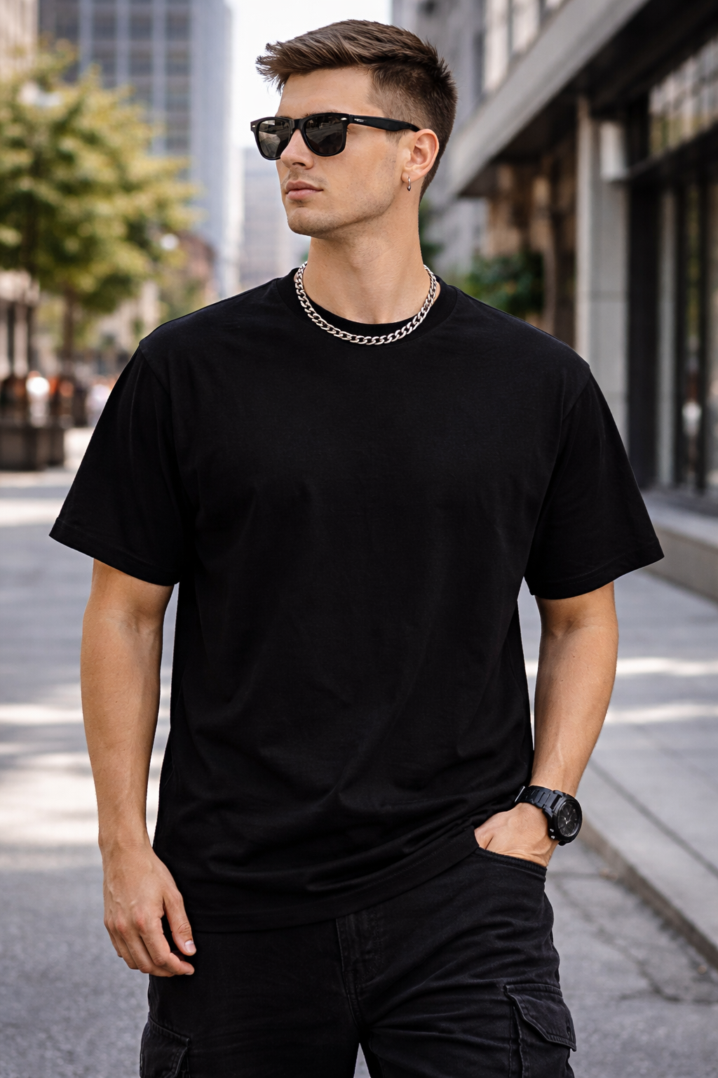 Men classic plain T-Shirt / 100% cotton