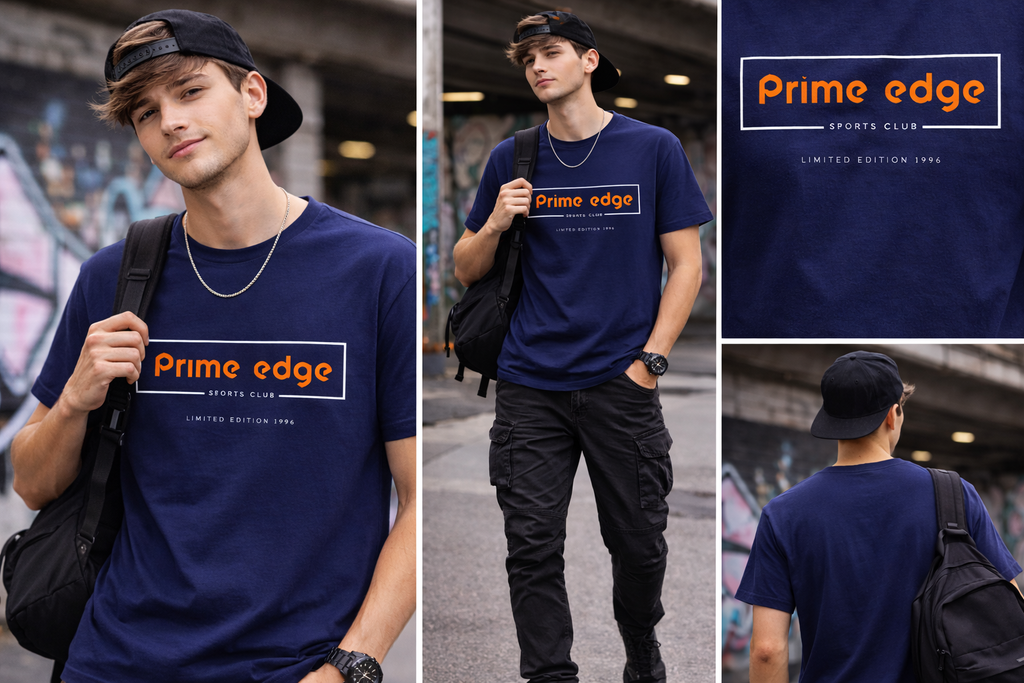 Prime Edge / Men Pure Cotton T-Shirt