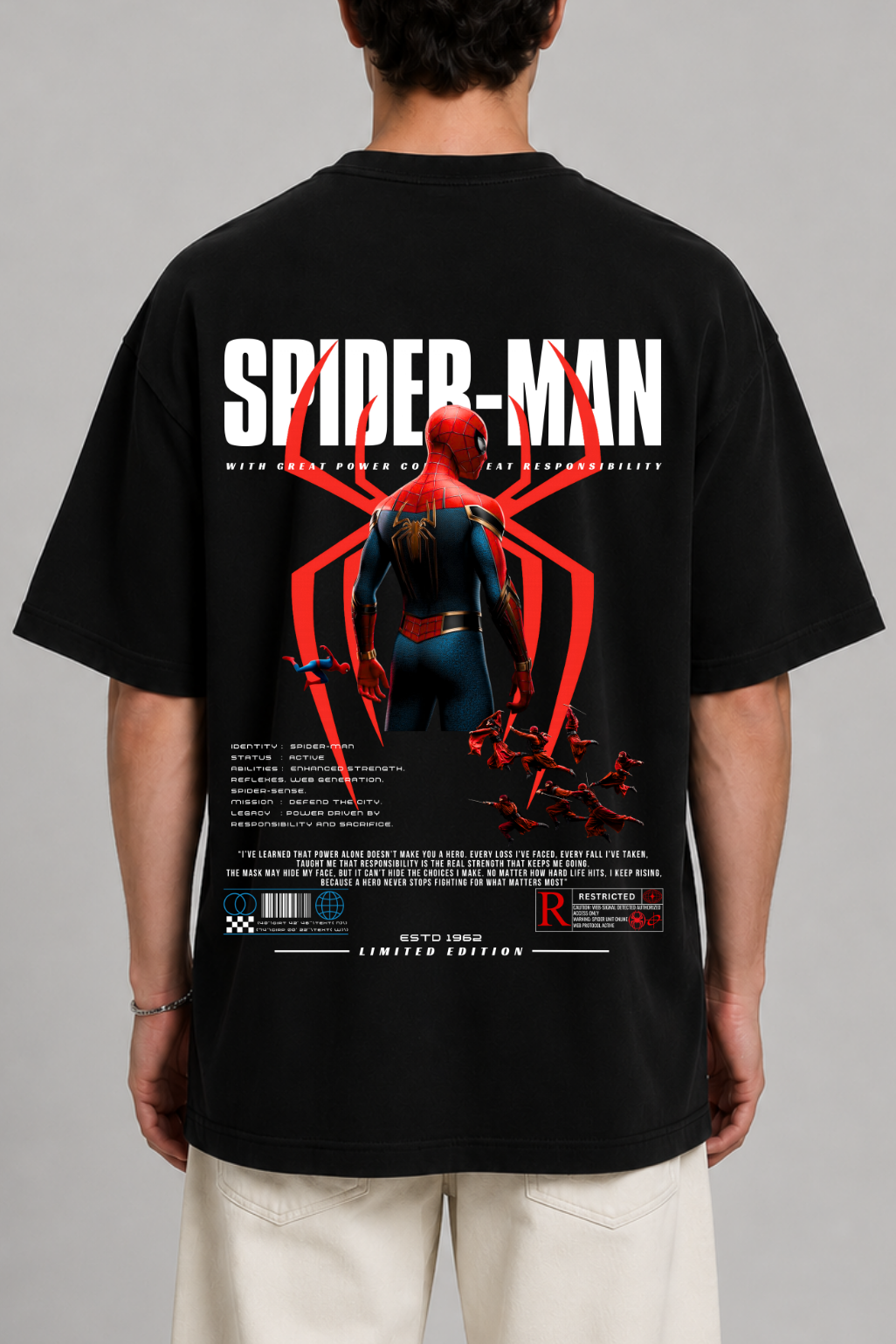 Premium Terry Oversized Tee - Spidey Limited edition